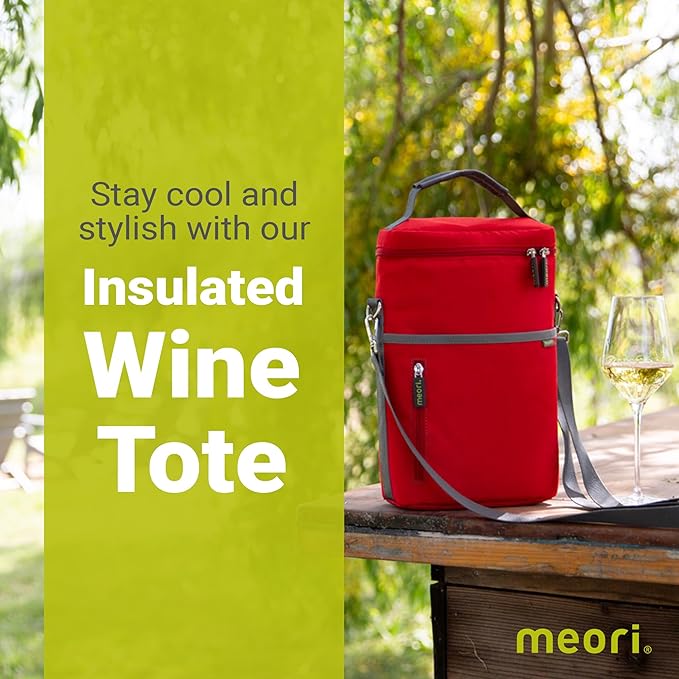 meori 2-Bottle Insulated Wine Tote | Hibiscus Red Solid