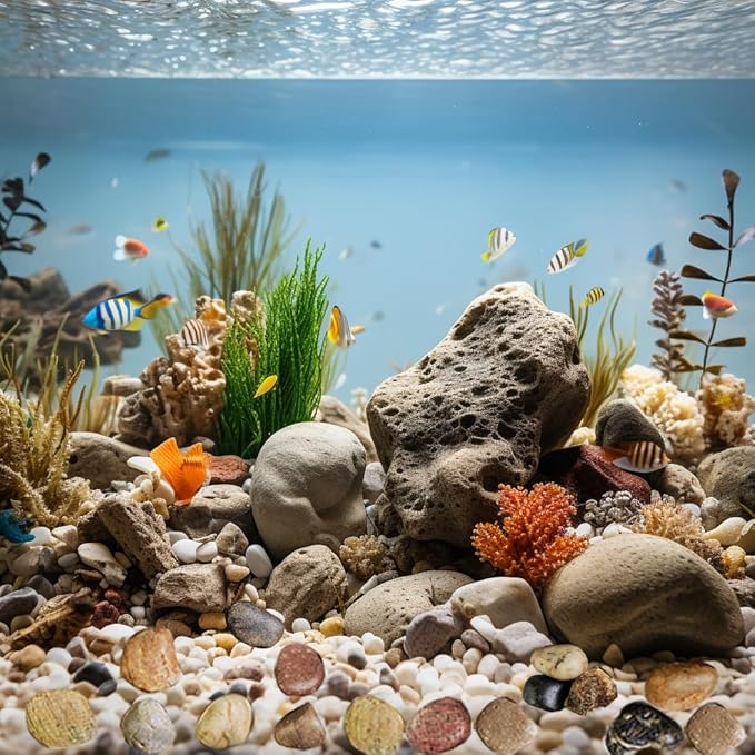 HappyFiller Decorative Natural Pebbles Polished Rocks Stones Mixed Color for Aquarium Gravel,Fish Turtle Tank,Outdoor Indoor Plants Top Dressing,Garden Landscaping,Home Vase Filler Decoration,10 LB