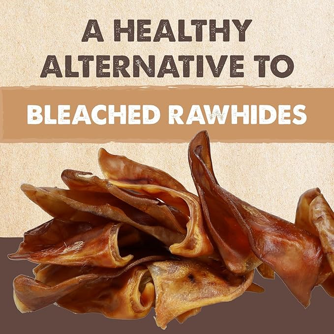 Mighty Paw Full Pig Ears for Dogs | All Natural Treats. Single Ingredient Pet Treat. Better Than Rawhide Dog Snacks for Puppy & Large/Medium Breeds. Pigs Ear Chews (12 Pack)