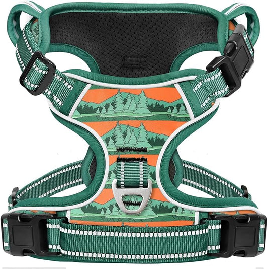 Timos No Pull Dog Harness,No Choke Front Clip Dog Reflective Harness,Adjustable Soft Padded Pet Vest with Easy Control Handle for X-Large Dogs,Wilderness,XL