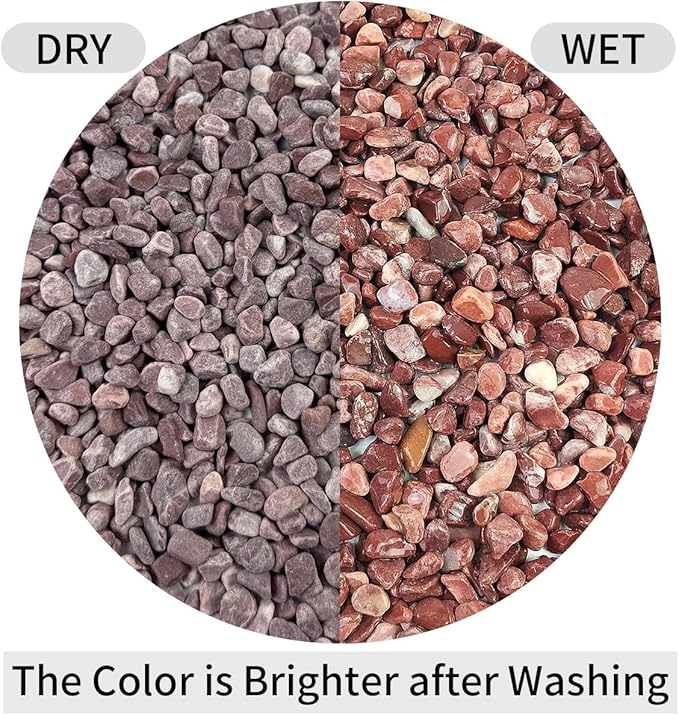 5 lbs Succulent and Cactus Pebbles for Indoor Plants, 3/8 Inch Pea Gravel Decorative Red River Rocks for Plants, Vases, Terrarium, Aquarium, Potted Top Dressing and Outdoor Landscaping Stones