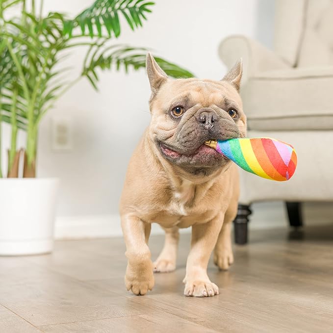 Huxley & Kent Tiny Tuff | Out for Brunch | Extra Tough Dog Toy for Small Dogs | 2-Pack Funny Dog Toy | Features Squeaker, Crinkle | Machine Washable