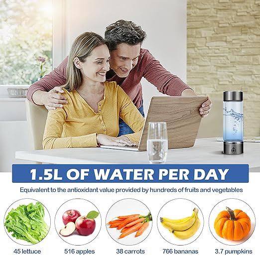Hydrogen Water Bottle Generator, 3 Min to Quickly Increase The Hydrogen Ratio, with SPE/PEM Technology Fast Electrolysis, Portable with Travel, Sports, Office, Home Gifts and Other Occasions