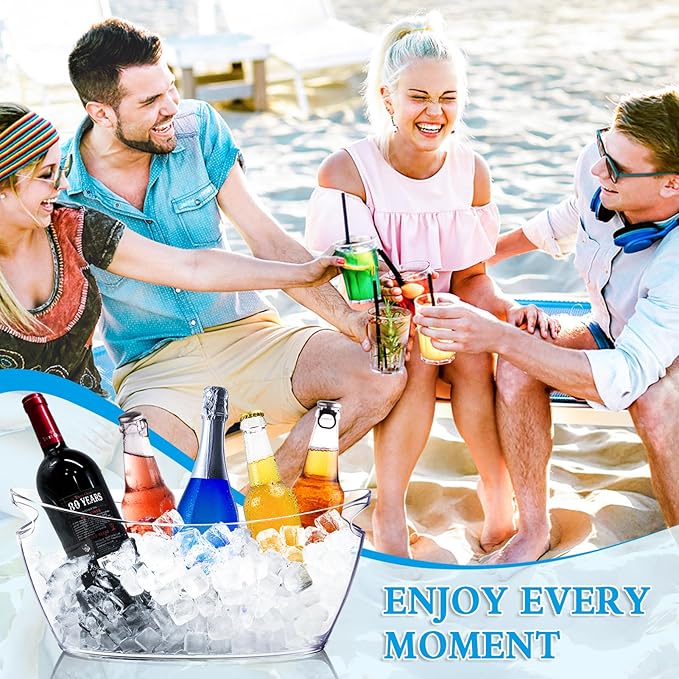 Ice Buckets for Parties: 2 PCS Acrylic Mimosa Bar Supplies with 2 Ice Scoop - 5.5 Liter Extra Large Clear Champagne Beverage Tub Cooler Bucket for Beer Sparkling Wine Cocktail