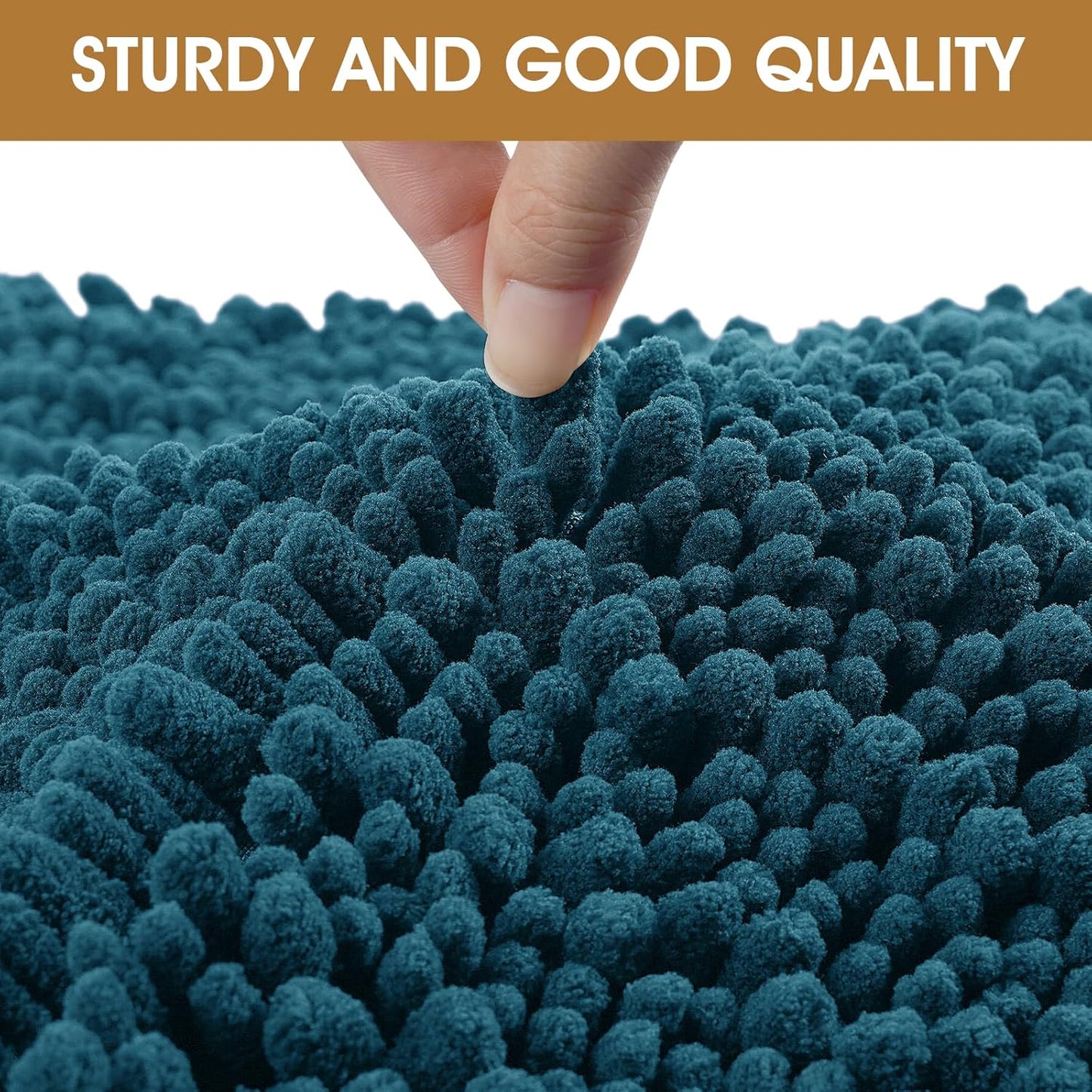 Extra Large Dog Door Mats for Muddy Paws, Chenille Absorbent Dog Mats, Non Slip Heavy Mud Mat for Dogs, Soft Pet Mat for Entryway, Mud Paws, Inside Floor,71" x 25", Teal Blue