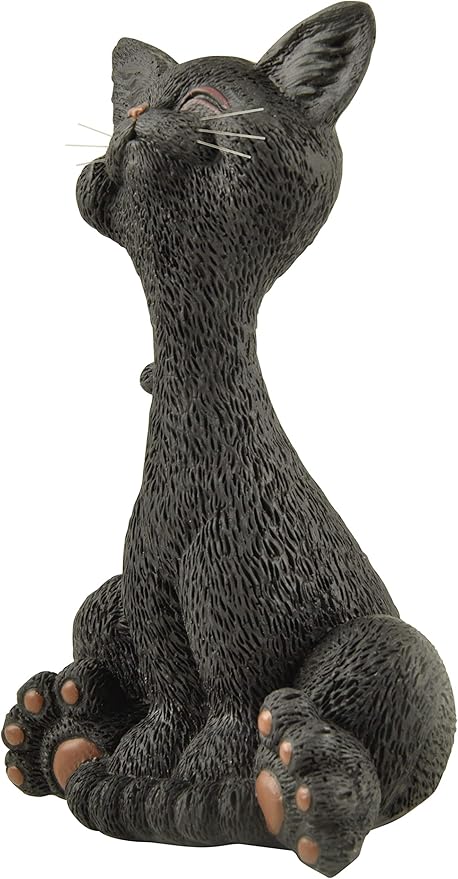 JFSM INC. Whimsical Black Cat Smiling Figurine Cat Home Office Decoration - Happy Cat Collection - Gifts for Cat Lovers, Cat Lover Gifts for Women, Cat Lover Gifts for Men