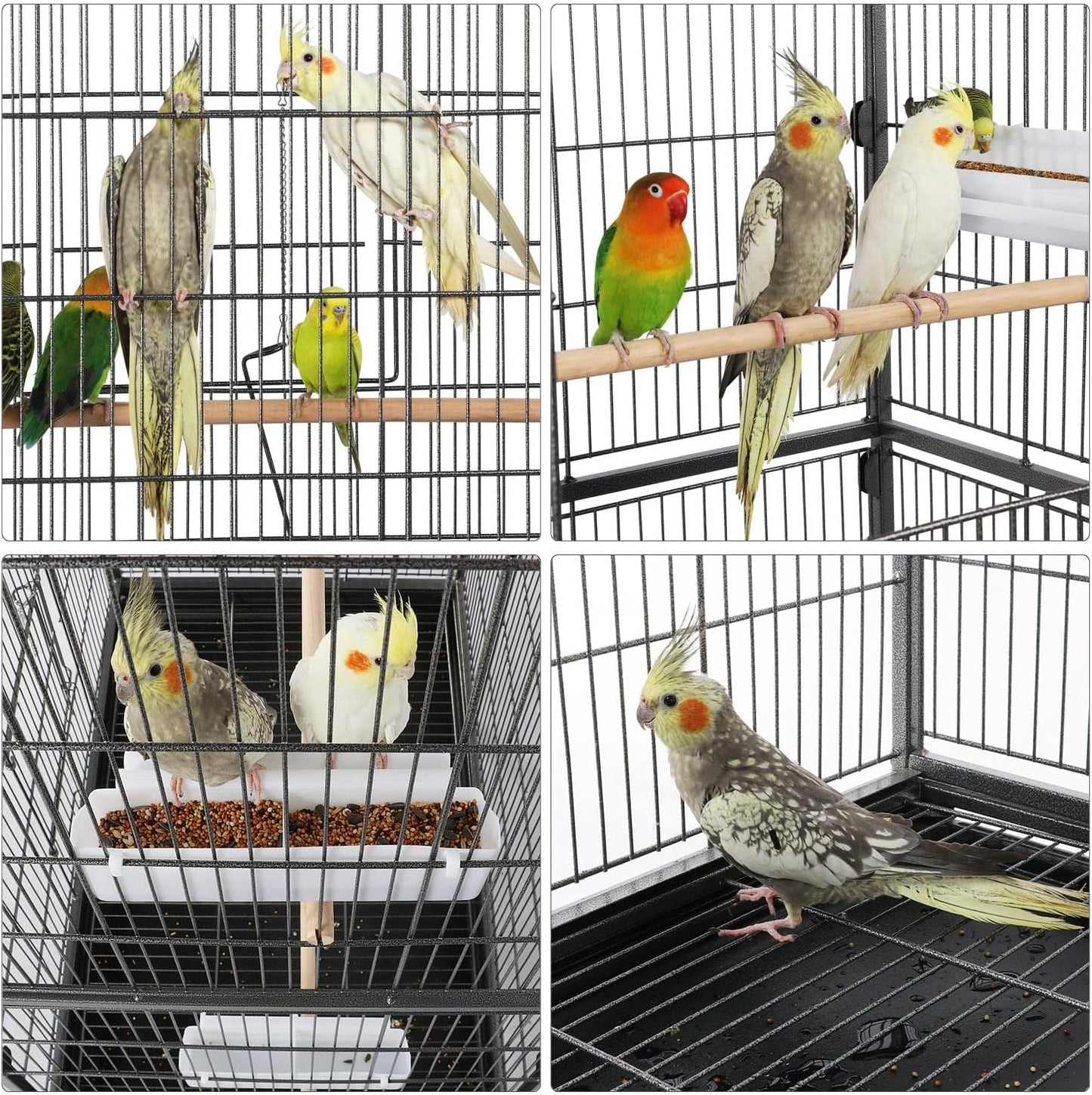 Yaheetech 60.5inch Extra Large Bird Cage Metal Parrot Cage Flight Cage for Cockatiels African Grey Quaker Green Cheek Sun Conure Medium Birds Parrots