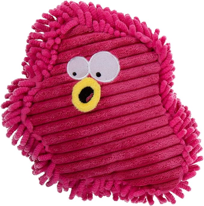 goDog PlayClean Germs Squeaky Plush Dog Toy with Odor-Eliminating Essential Oils, Chew Guard Technology - Pink, Small