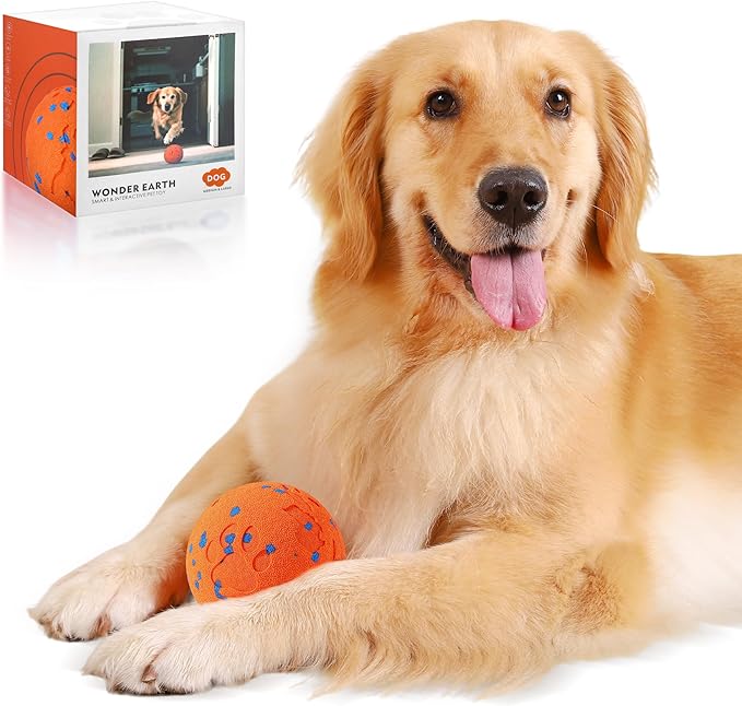 Smart Interactive Dog Toys,Vibrating Dog Ball,Dog Chew Toys,Balls for Dogs，Chew-Proof Shell,Automatic Moving/Bouncing/Rotating, E-TPU Material,Ip68 Waterproof