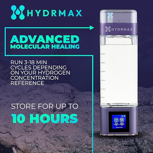 Hydrogen Water Bottle – Purple - Lab Tested 5000ppb, Hydrogen Water Bottle Generator, Reduces Inflammation & Increases Energy, Hydrogen Water, Hydrogenated Water, Water Ionizer, Wellness Gift