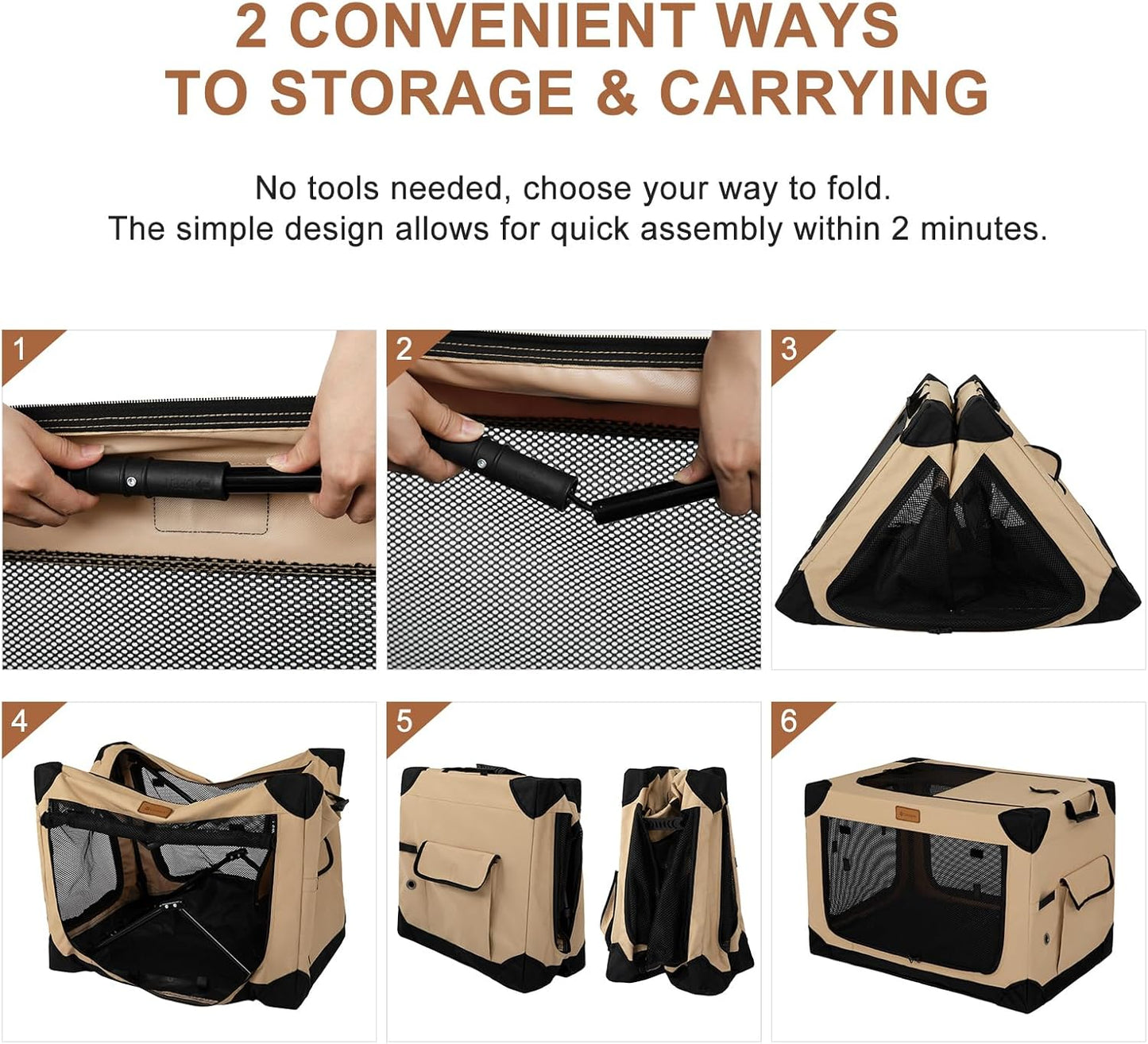 Soft Dog Crate for Medium Dogs, 4-Door Foldable Collapsible Dog Crate with Soft Sides, Indoor & Outdoor Travel Dog Kennel