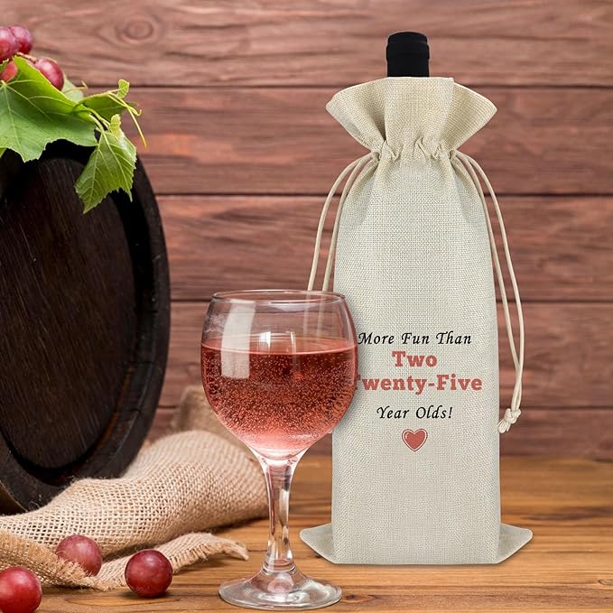 50th Birthday Gift for Women Men Wine Bag Gift for 50 Year Old 50th Birthday Gift for Wife Sister Turning 50 Drawstring Wine Wrap Bag Happy Birthday Gifts for Grandma Mother Aunt Mother's Day Gifts