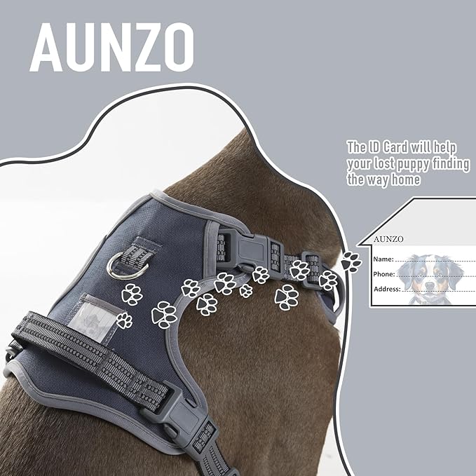 No-Pull Adjustable Dog Harness for Small Dogs,Easy Control with Handle, Havanese Chihuahua Puggle, Inescapable, Ez Walking, Safe Reflective Strips, No Rub,No Choke, Gray, S