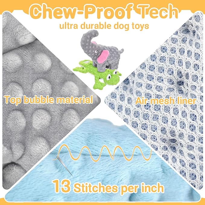 No Stuffing Dog Toys for Aggressive Chewers, Squeaky Dog Toys for Large Medium and Small Dogs, Puppy Dog Chew Toys Pack of 5