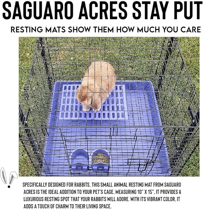 Saguaro Acres Rabbit and Small Animal Cage Resting Mat for Wire Floored Cages 2 Pack (Purple & Teal)