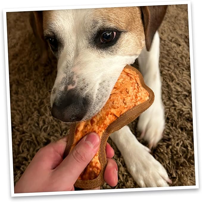 Doggijuana Tuffer Chewer Mini Plush Dog Toy | Funny Dog Toy Plush with Juananip Catnip for Dogs | Calming Aid for Dogs | Interactive Squeaky Chew Toy for Play (Chicken Wing)