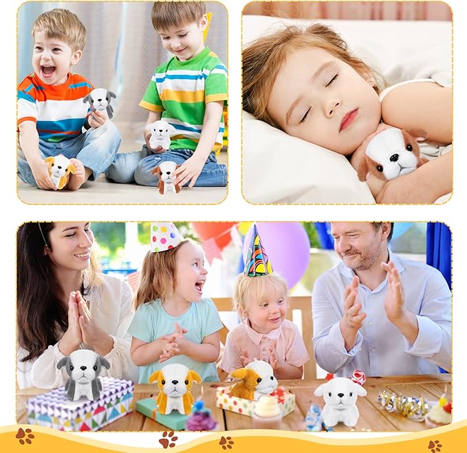 Sosation 20 Pcs Small Dog Plush Stuffed Puppy Bulk Dog Party Favor Gift 5.2inch Adopt a Puppy Stuffed Animal Toy for Goodie Bag Filler Kids Christmas Classroom Rewards Pet Adoption
