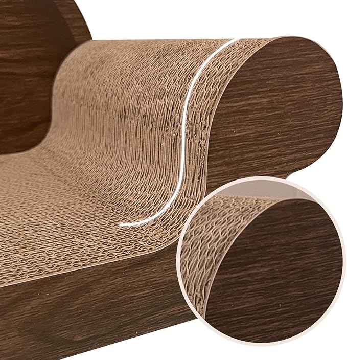 Cat Scratcher Sofa - 26” Cat Scratcher Lounge Cat Scratching Board Long Lasting Scartching Pads for Indoor Cats Furniture Protector