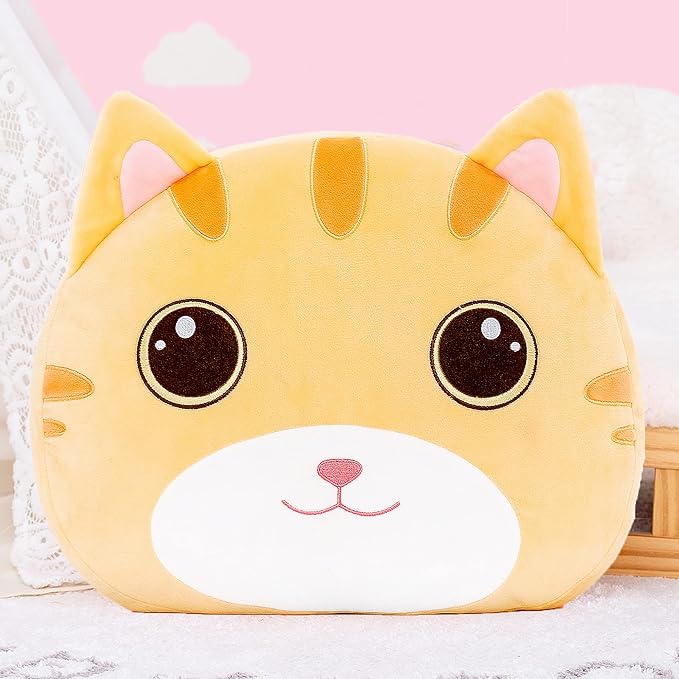 Lazada Cat Kids Pillow Toys Plush Pillows Soft Gifts for Toddler Brown 15 Inches
