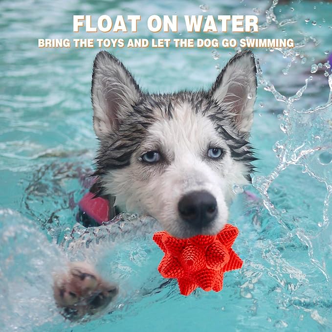 LiuMelinda Dog Chew Toys for Aggressive-Chewers - Indestructible Dog Toy for Aggressive Chewer，Tough Chew Toys for Dogs （Rubber Stacked Star Ball）