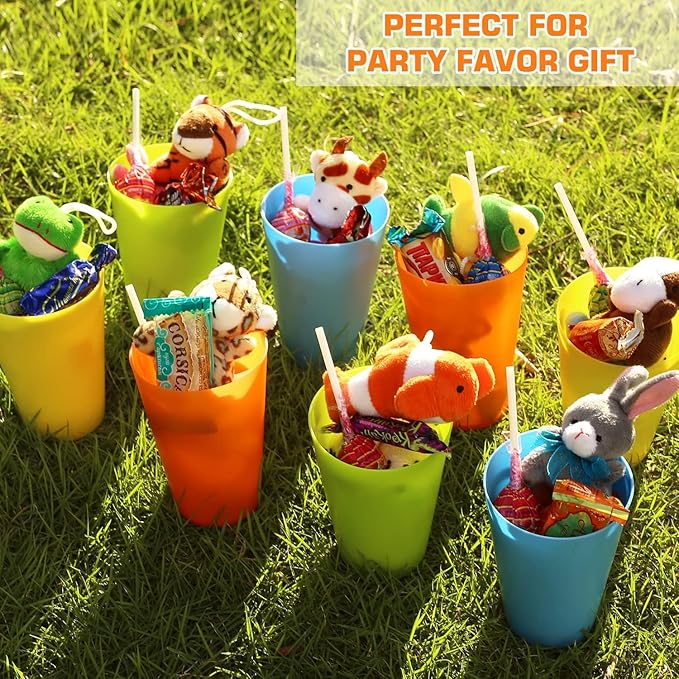 56 Pack Mini Plush Animals Toys Bulk, Small Stuffed Ocean Animal Toy Set, Keychain Decoration for Claw Machine, Birthday Party Favor, Goodie Bag Fillers, Valentines Classroom Prize Box, School Reward