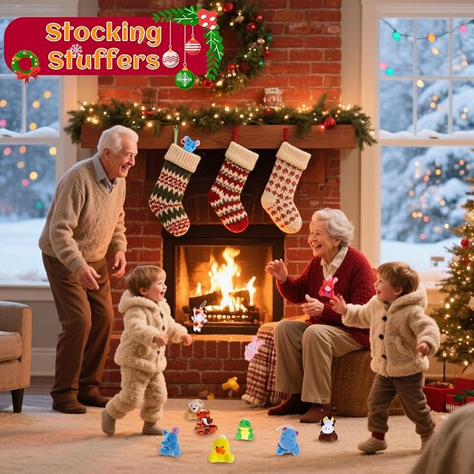 38 Pack Mini Stuffed Animals, Small Stuffed Animals Bulk, Plush Bulk Keychain for Kids, Classroom Treasure Box, Claw Machine Toy, Easter Basket Stuffers, Carnival Prizes Gift