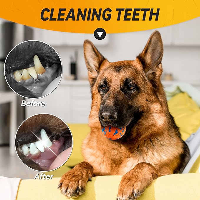 3Pcs Dog Balls, Durable Bouncy Tennis Balls for Dog Aggressive Chewers, for Large Medium Small Dog Puppy Fetch