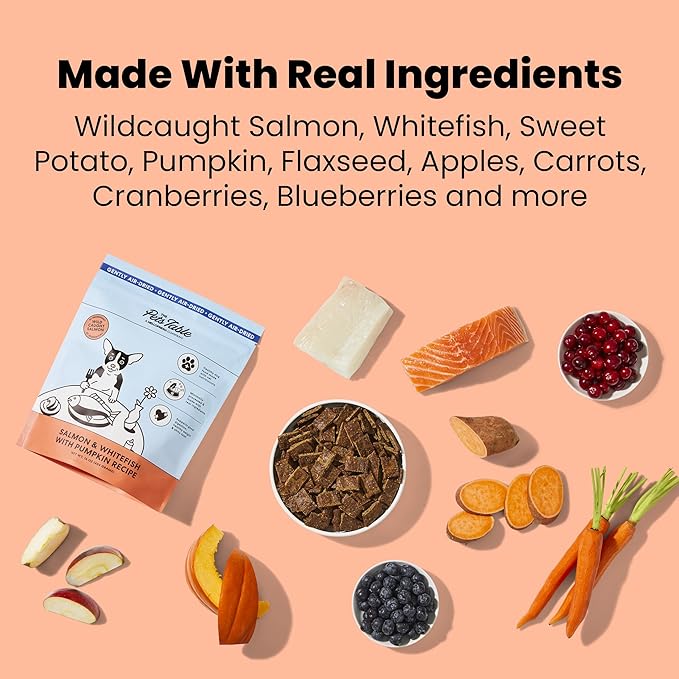 The Pets Table Air Dried Grain Free Dog Food for Dogs Large, Medium and Small | Puppy Dog Food, Adult Dog Food, Senior Dog Food | Salmon & Whitefish with Pumpkin 4.5 lbs / 72 oz Bag