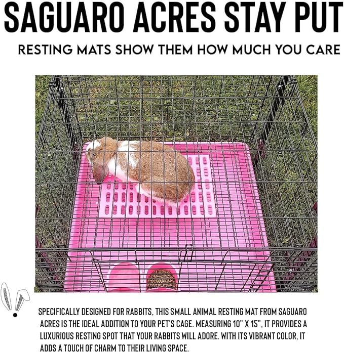 Saguaro Acres Rabbit and Small Animal Cage Resting Mat for Wire Floored Cages 2 Pack (Pink)