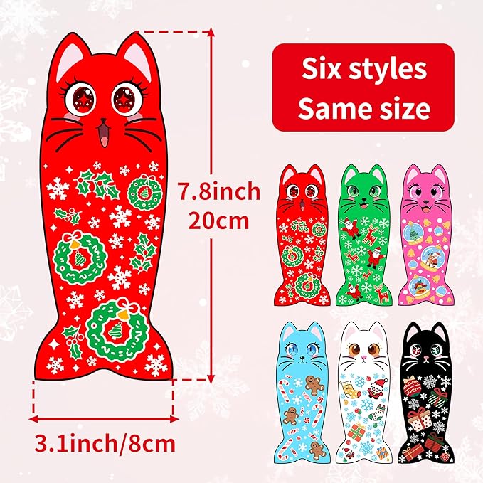 Christmas Catnip Toys for Large Cats Adult Indoor Cat Plush Toys with Crinkle Kitten Bite Dental Kicker Toy 6 Pcs