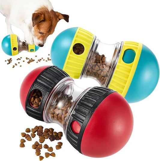 2 Pcs Dog Interactive Puzzle Toys Dog Toy Treat Dispenser Rolling Adjustable Food Dispensing Treat Dispenser Puppy Puzzle Feeder Slow Feeding for Training Large Medium Chewers Breed Pet Gift