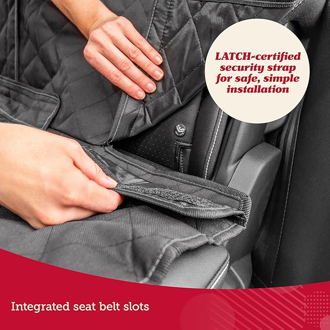 Lusso Gear Dog Car Seat Cover for Back Seat - 100% Waterproof - Full Protection from Mud, Scratches, Shedding - Non-Slip Rear Seat Protector for Dogs - Secure Fit for Car, Truck, SUV (Black)