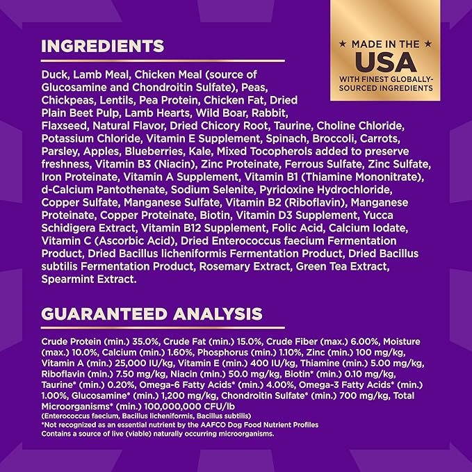 Wellness CORE+ (Formerly RawRev) Natural Grain Free Dry Dog Food, Wild Game Duck, Wild Boar & Rabbit with Freeze Dried Lamb, 4-Pound Bag