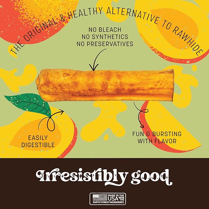 Earth Animal No-Hide Rolls Mango Vegetarian Recipe Medium Natural Rawhide Alternative Dog Chews - 3 Count Value Pack