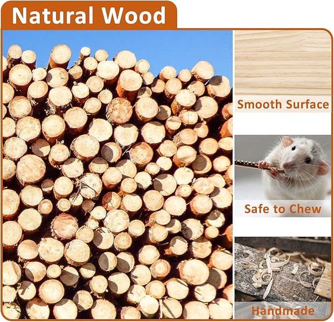 BNOSDM Wooden Hamster Platform with Legs Small Animal Standing Platform Exercise Toy Cage Accessories for Syrian Dwarf Hamsters Guinea Pigs Gerbils Degus Chinchillas Mice Bird