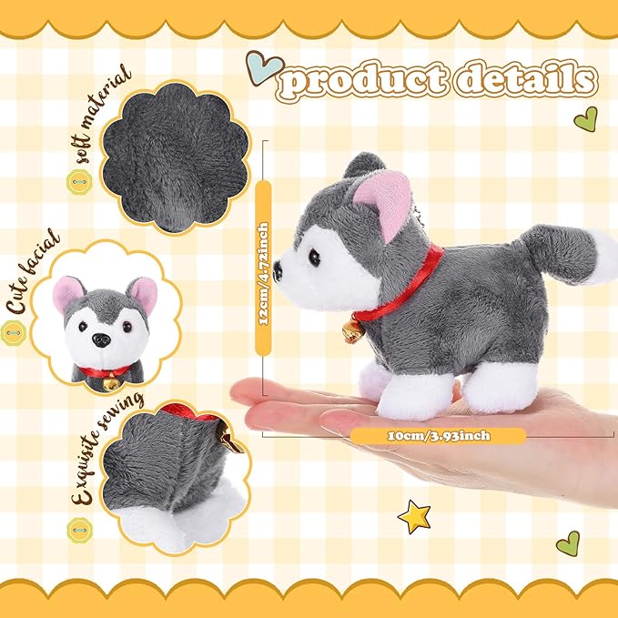 Aoriher 18 Pcs Mini Plush Dogs Bulk Puppy Stuffed Animals Small Stuffed Cute Assorted Soft Plush Toys Doll for Puppy Birthday Party Favors(Cute Dog)