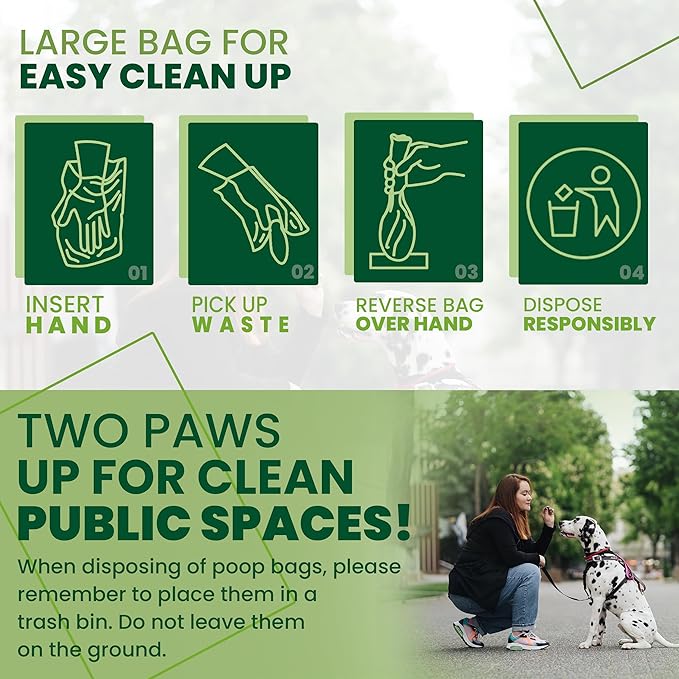 Large, Strong, Leak-proof Dog Waste Bags - 800 Count, 15 Pound Capacity, Opaque, Black Color, Ideal for Indoors and Outdoors