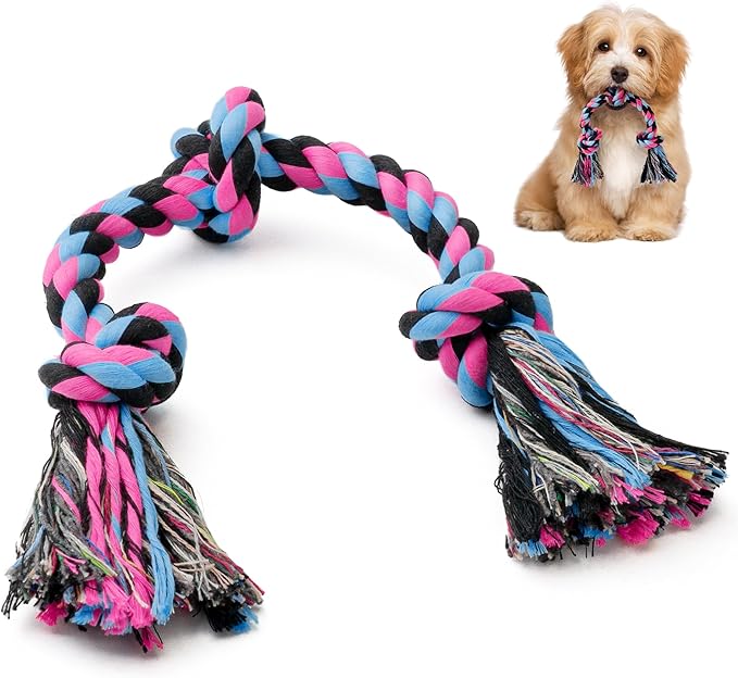 SHARLOVY Puppy Rope Toy, Dog Rope Toy for Small Dogs, Puppy Teething Toys, Cotton Interactive Tug of War Dog Toy for Puppies Boredom, Dog Chew Toys for Aggressive Chewers Small Breed