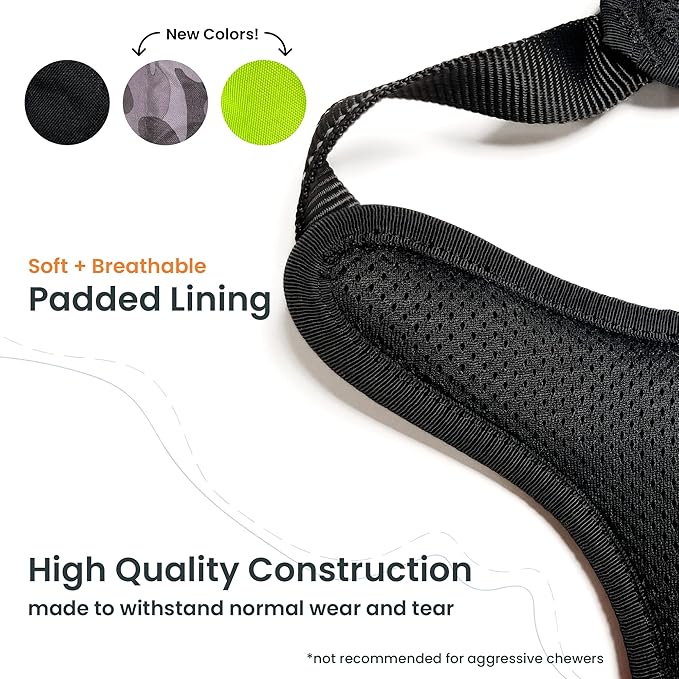 4Knines No Pull Dog Harness for XL Dogs – Adjustable Reflective Harness with Front & Back Leash Clips – Padded for Comfort – Durable, Easy Control for Walks & Training (Black)