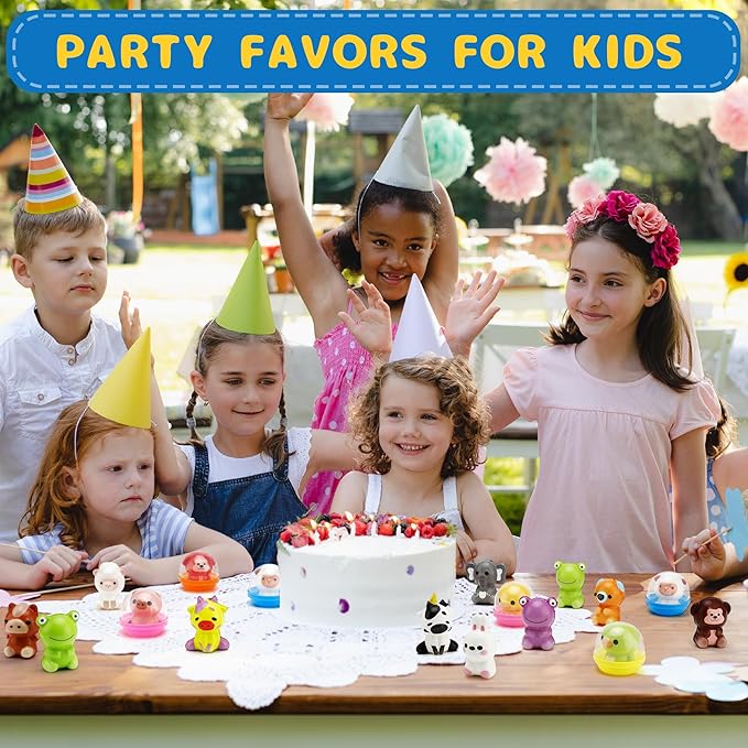 30 Packs Squishy Animals with Capsules, Slow Rising Stress Relief Toys, Party Favors, Birthday Gifts, Sensory Fidget Toys for Kids, Classroom Rewards, Travel & Claw Machine Toys