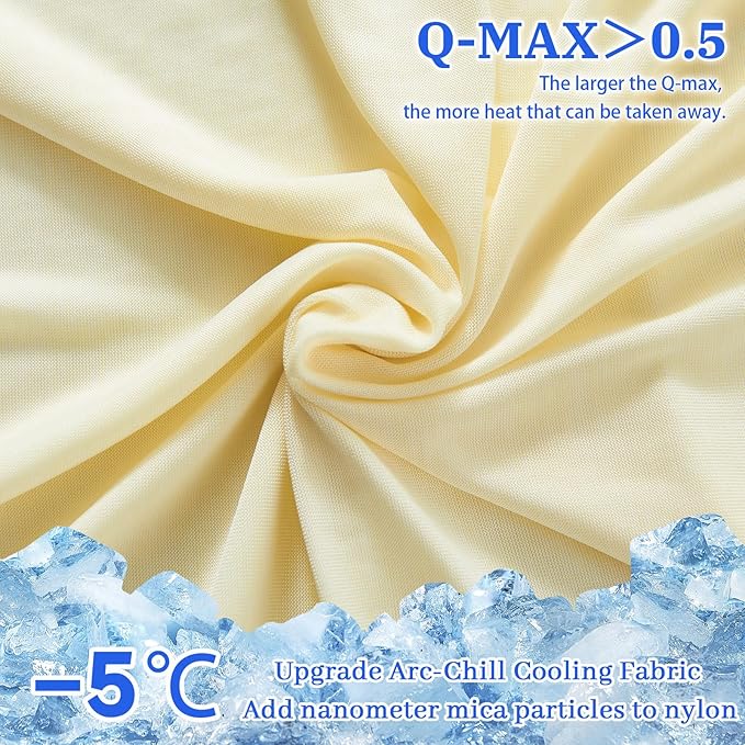 Cooling Pillow Cases for Hot Sleepers - Double Side Arc-Chill Q-Max>0.5 Cooling Fiber Cool Pillow Cases 2 Pack - Breathable Soft Cold Pillow Cases with Hidden Zipper (Cream, 20" x 26")