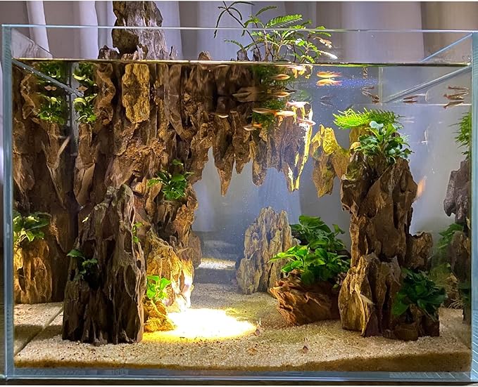 Aquarium Rocks Dragon Stone Natural Hardscape Stone for Aquariums, Fish Tanks, Bonsai, Terrariums, Wargaming Dioramas, Indoor or Outdoor Gardens-5Lb(2-6 Inch)