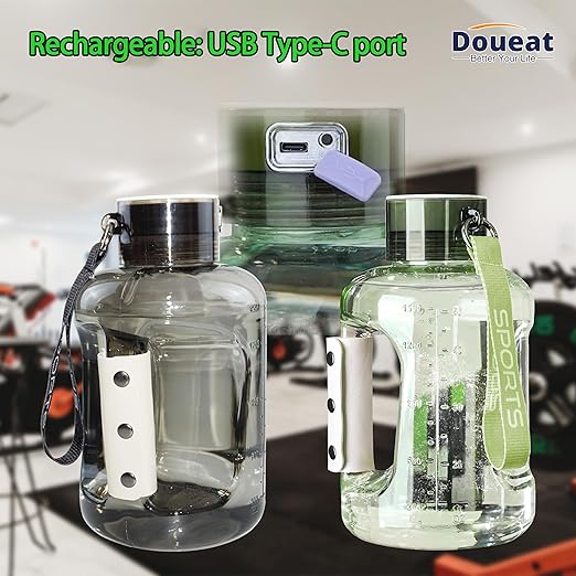 Hydrogen Water Bottle with 50 Oz/1.5L Capacity, Sports Hydrogen Rich Water Generator with SPE/PEM Technology for Gym Home School Travel - Green