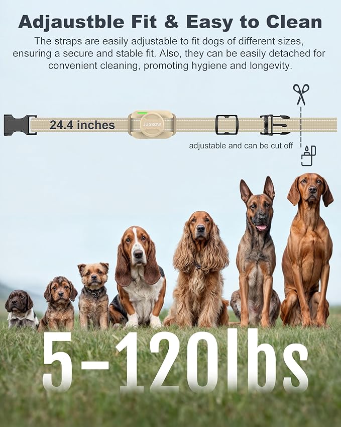 Jugbow Dog Shock Collar 2 Dogs (5-120Lbs) - 4200FT Dog Training Collar with Remote for Large Medium Small Dogs, Rechargeable Waterproof IPX8 E Collars with Beep (1-3) Vibration(1-3) Safe Static(0-99)