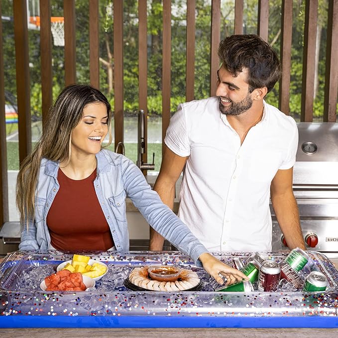 Inflatable Buffet Cooler Stars & Stripes Glitter by PoolCandy