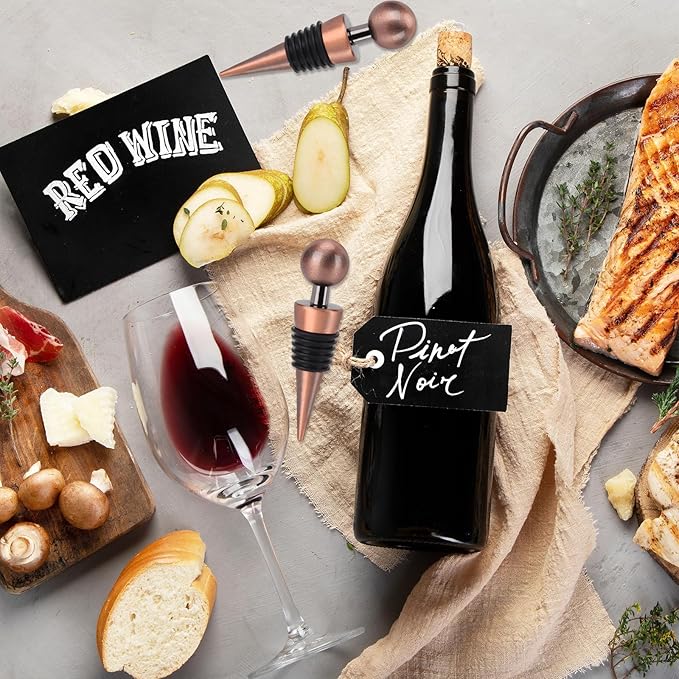 8Pcs Wine Stopper Bottle Stopper Wine Saver, Silicone Reusable Wine Corks, Wine Bottle Stopper for Bar, Camping, Party, Wedding (Bronze)