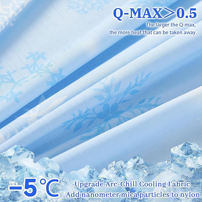 Cooling Pillow Cases for Hot Sleepers - Double Side Arc-Chill Q-Max>0.5 Cooling Fiber Cool Pillow Cases 2 Pack - Breathable Soft Cold Pillow Cases with Hidden Zipper (20" x 26")