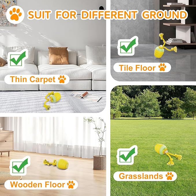 Interactive Dog Toys, [2025 Newly Upgraded] Interactive Dog Ball for Small Dogs, Automatic Moving Dogs Toy Wicked Ball for Boredom & Training, Play Music, USB Rechargeable(Yellow)