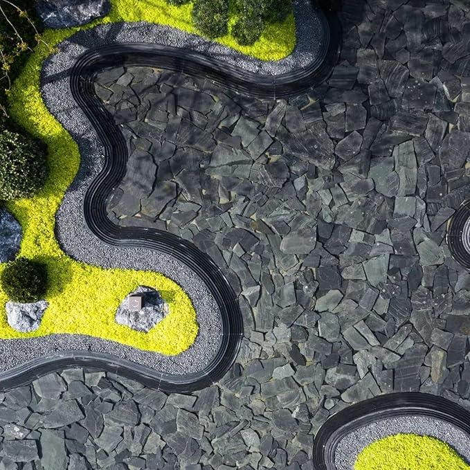 Unocho Natural Slate Stone Rocks Reptile Basking Platform Rock 10LB Fish Tank Rocks for Aquascaping Aquariums Terrariums Paludariums Wargaming Models Miniature Fairy Gardens（2-6 inches）