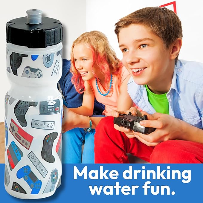 50 Strong Kids Water Bottle | 22 oz. BPA- Free Sports Squeeze Water Bottles with Pull Top Cap |Perfect Water Bottle for School | Reusable & Durable for Boys & Girls | Made in USA